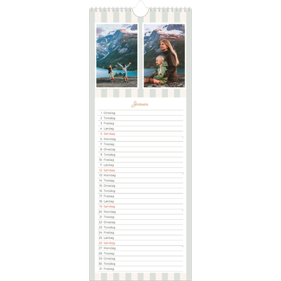 Fotokalender smal  — Skrift og striper [Januar]