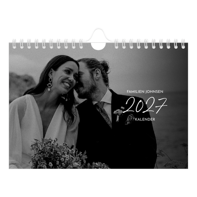 Fotokalender A5 — Elegant skrift [kalender-forside]