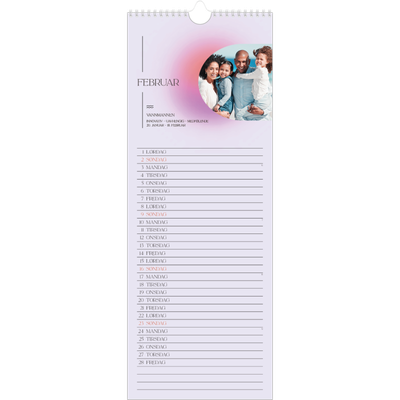 Fotokalender smal  — Astrologi gradient [Februar]