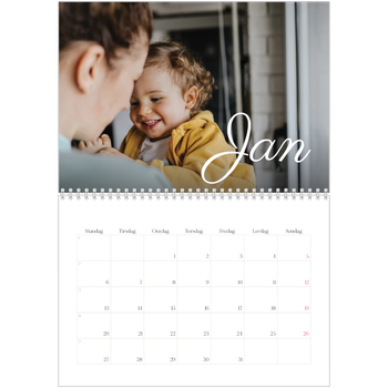 Fotokalender A4 dobbel — Håndskrevne måneder