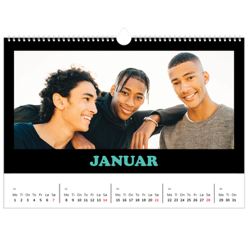 Fotokalender A3 — Morsom typografi