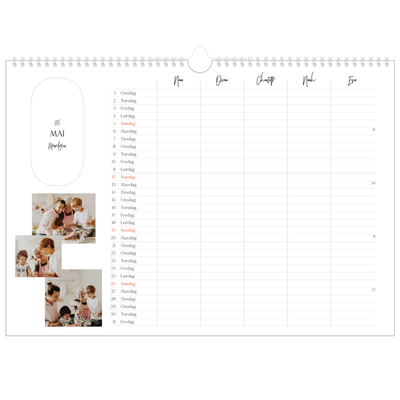 Familiekalender A3 Liggande — Planleggeren - Familie på 5 [kalender-forside]