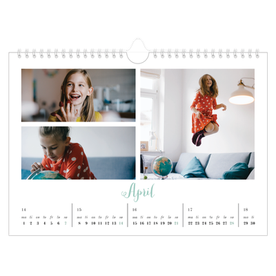 Fotokalender A4 — Hallo verden [April]