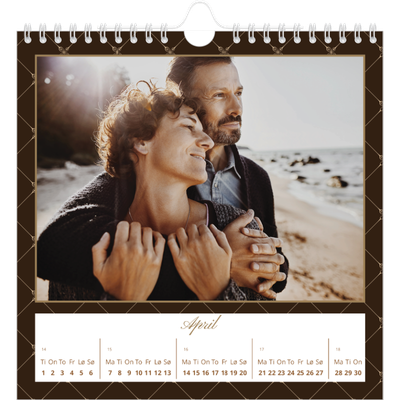 Månedskalender kvadratisk — Geometrisk mønster [April]