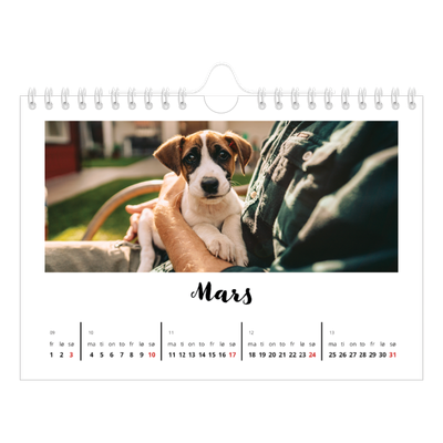 Fotokalender A5 — Håndskrevet [Mars]