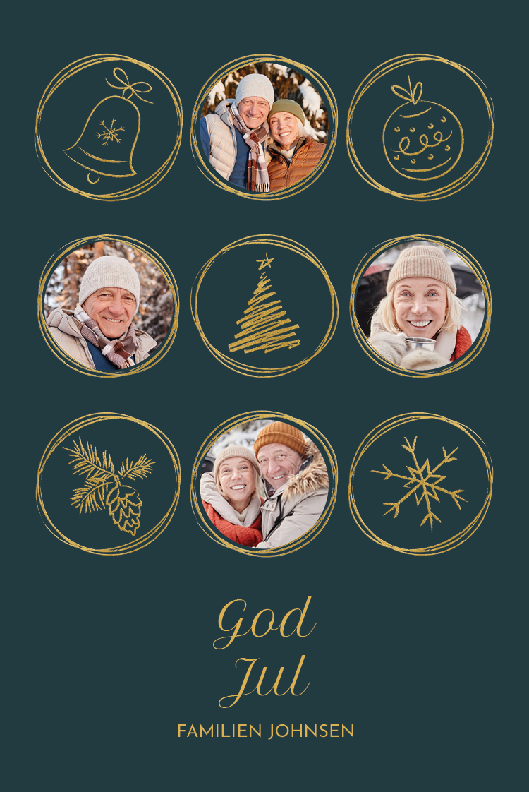 Fotokort — Julesirkler mørk