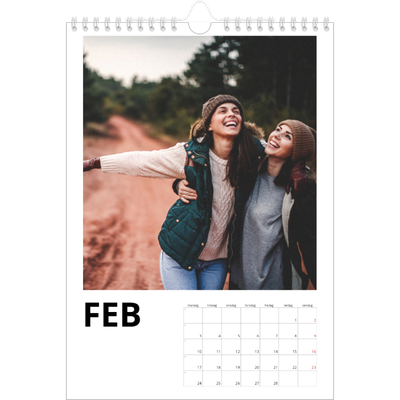 Fotokalender A4 (20 x 30 cm) — Hvit kalender [Februar]