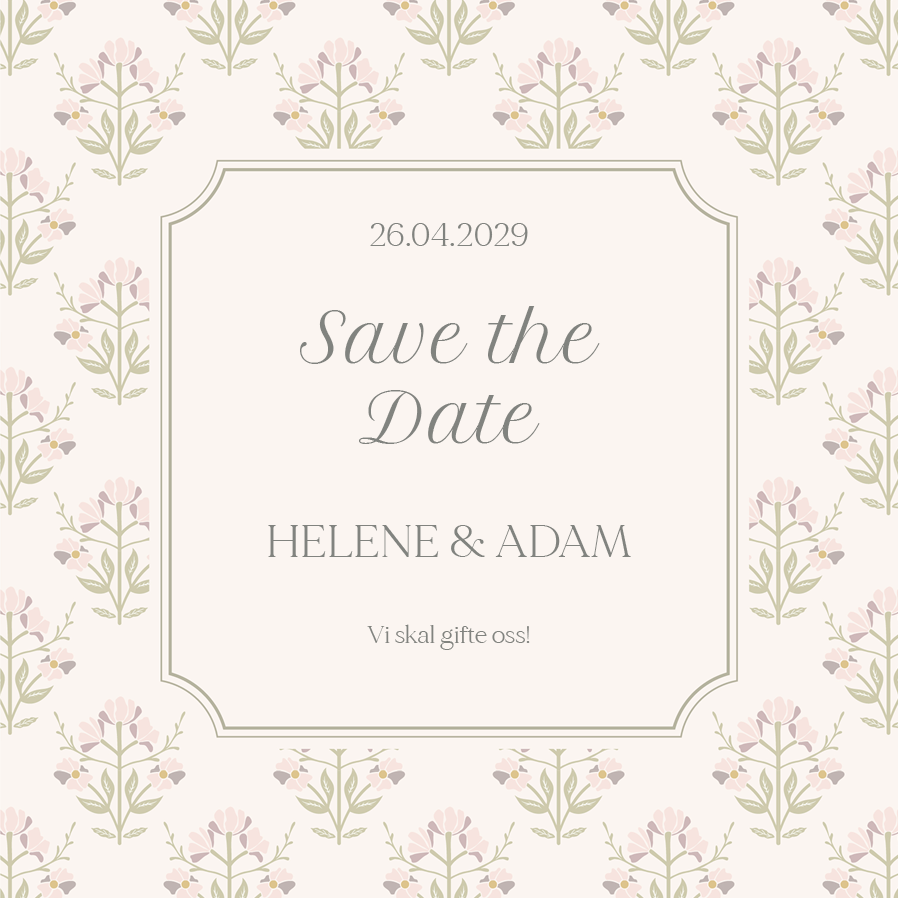 Save the date — Vintage blomster