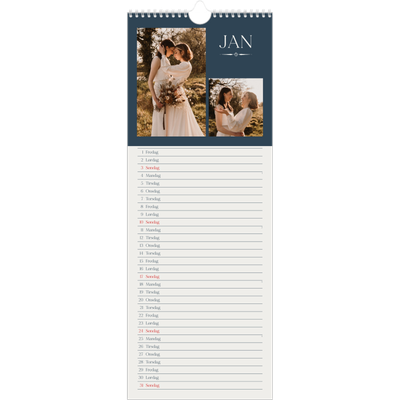 Fotokalender smal  — Skifer & seriffer [Januar]