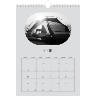 Fotokalender A4 (20 x 30 cm) — Den åpne veien [April]