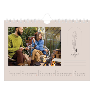 Fotokalender A5 — Enkel botanisk [Januar]