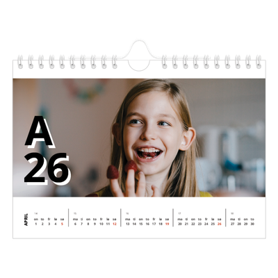 Fotokalender A5 — Bokstav og tall [April]