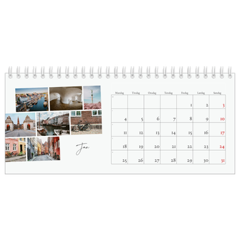 Bordkalender med foto — Byferie (hvit)