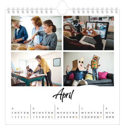 Månedskalender kvadratisk — Boken om meg [April]