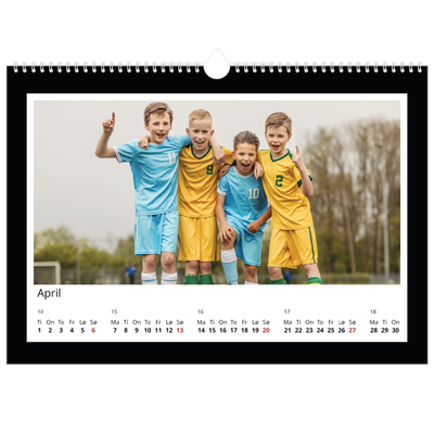 Fotokalender A3 — Svart bakgrunn [April]