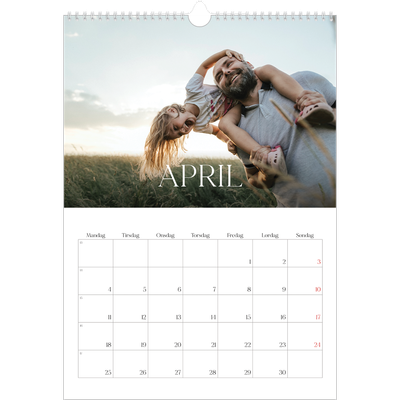 A3 Månedskalender — Tolv store måneder [April]