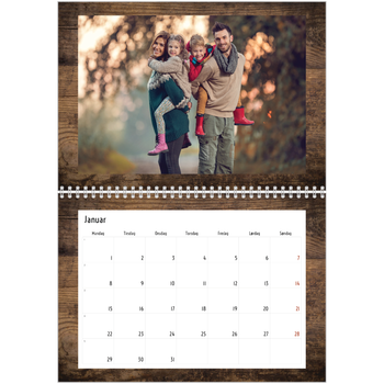 Fotokalender A4 dobbel — Paneler i tre