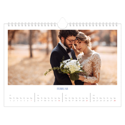 Fotokalender A4 — Klassisk kobolt [Februar]