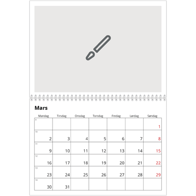 Fotokalender A4 dobbel (30 x 40 cm) — Design selv [Mars]