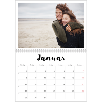 Fotokalender A4 dobbel — Håndskrevet
