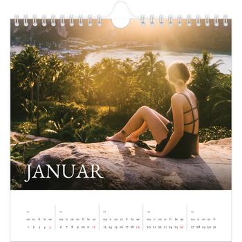 Fotokalender Kvadratisk — Enkel serif-font