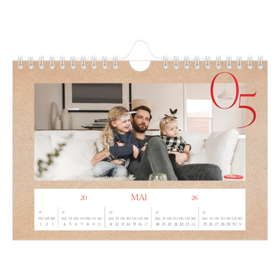 Fotokalender A5 — Røde detaljer [kalender-forside]