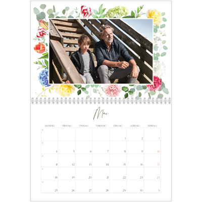 Fotokalender A4 dobbel (30 x 40 cm) — Klassiske blomster [kalender-forside]