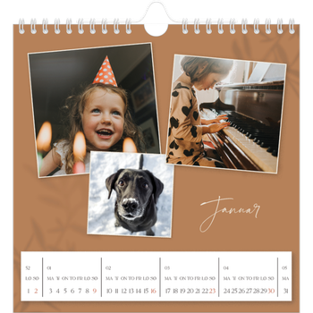 Fotokalender Kvadratisk — Jordnært design