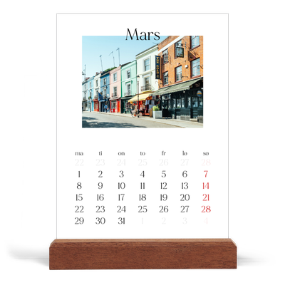 Bordkalender med trestativ - Stående — Min reiseskildring [Mars]