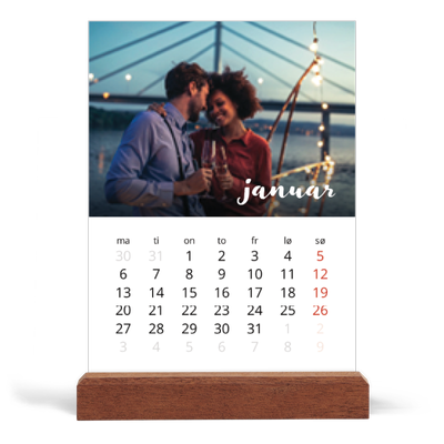 Bordkalender med trestativ - Stående — Håndskrift på bildet [Januar]