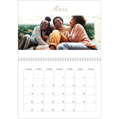 Fotokalender A4 dobbel (30 x 40 cm) — Elegant kalender [Mars]