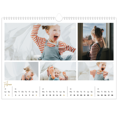Fotokalender A3 — Håndskrevet måned [Februar]
