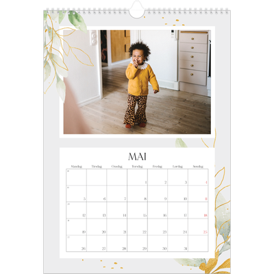 A3 Månedskalender — Naturlig akvarell [kalender-forside]