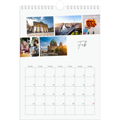 Fotokalender A4 (20 x 30 cm) — Byferie (hvit) [Februar]