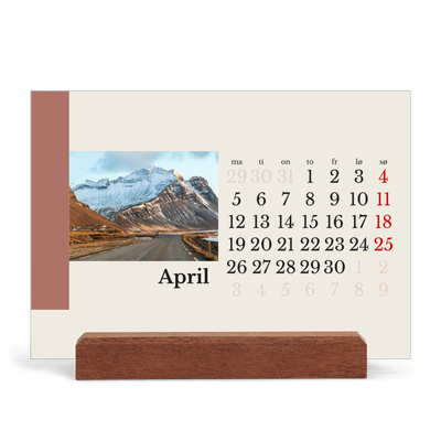 Bordkalender med trestativ - Liggende  — Verdens severdigheter [April]