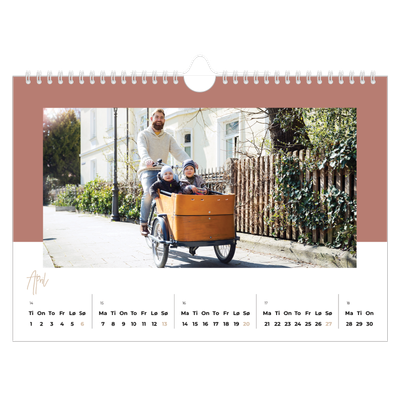 Fotokalender A4 — Kalender i jordfarger [April]