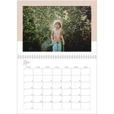 Fotokalender A4 dobbel (30 x 40 cm) — Kalender i jordfarger [Mars]