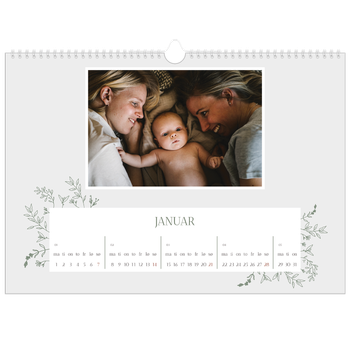 Fotokalender A3 — Håndtegnet blomster