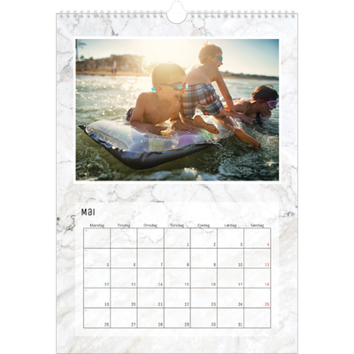 Fotokalender A4 (20 x 30 cm) — Marmorbakgrunn [kalender-forside]