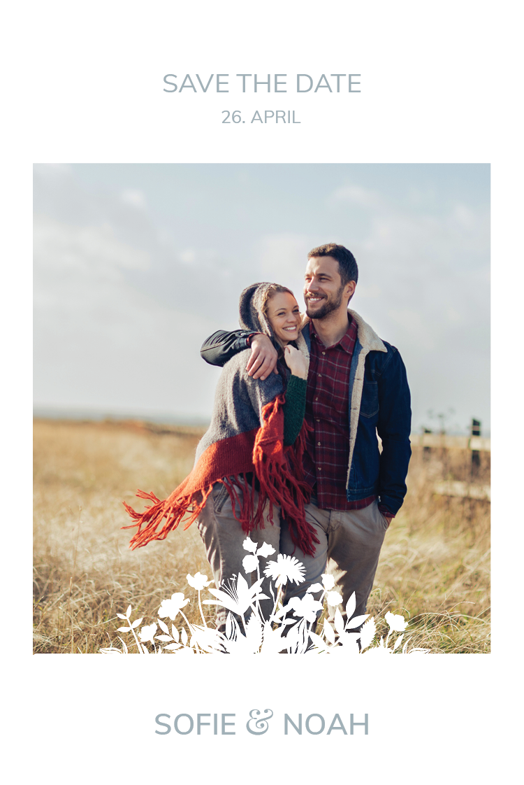 Save the date — Blomstermotiv