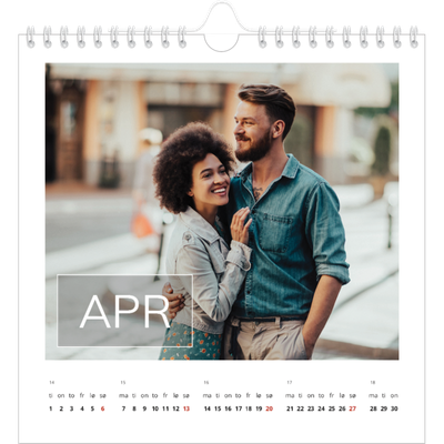 Månedskalender kvadratisk — Överlägg för datumruta [April]