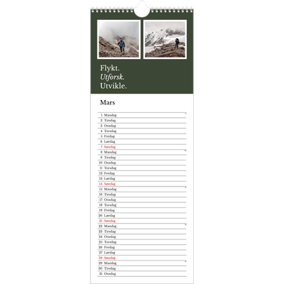 Fotokalender smal  — Redaksjonell Jord [Mars]