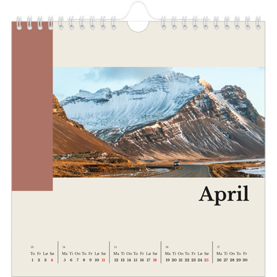 Månedskalender kvadratisk — Verdens severdigheter [April]