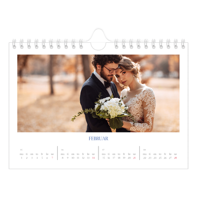 Fotokalender A5 — Klassisk kobolt [Februar]