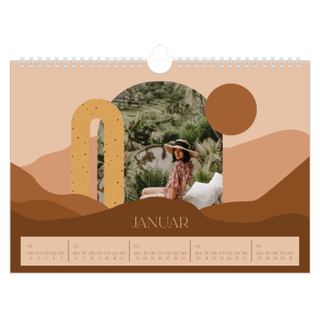 Fotokalender A4 — Nøytrale fjell