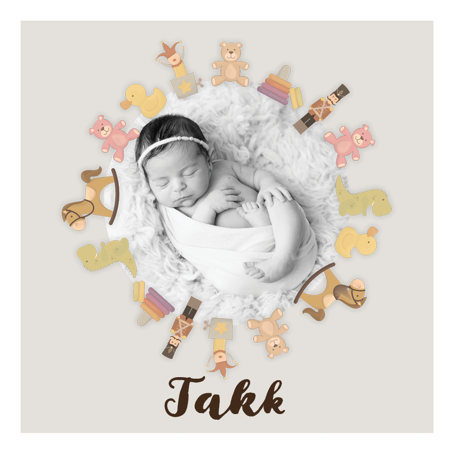 Takkekort — Liten teddybjørn