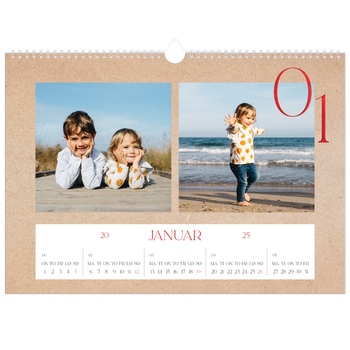 Fotokalender A3 — Røde detaljer
