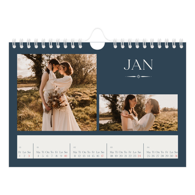 Fotokalender A5 — Skifer & seriffer [Januar]