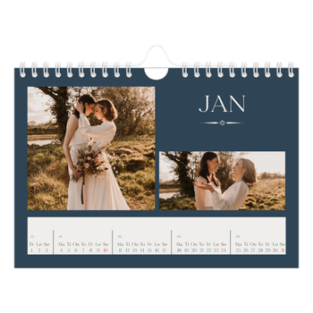 Fotokalender A5 — Skifer & seriffer