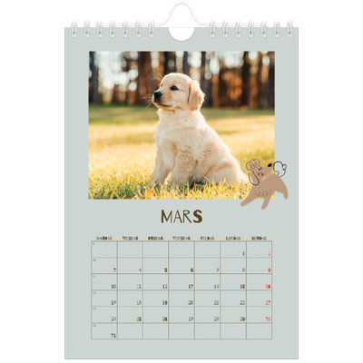 Fotokalender A5 — Leken valp [Mars]